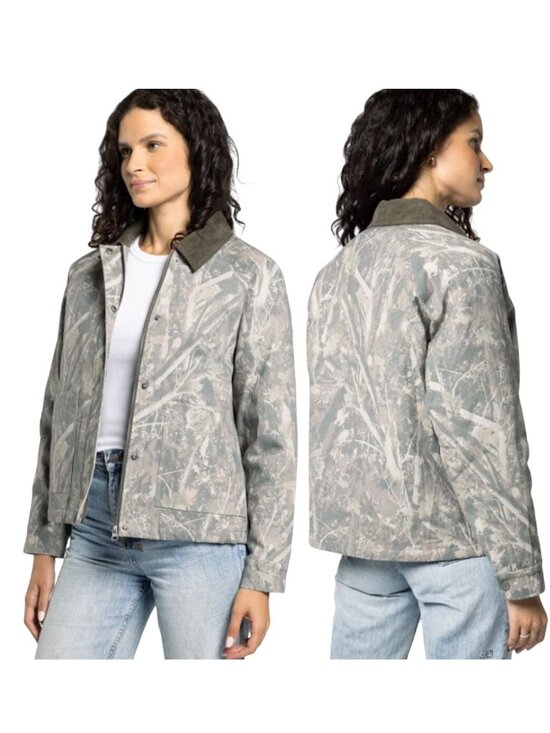 Thread & Supply Jackets & Blazers - Thread‎ & Supply Gray Tree Camouflage-Print Barn Korie Jacket Women's Small, NWT